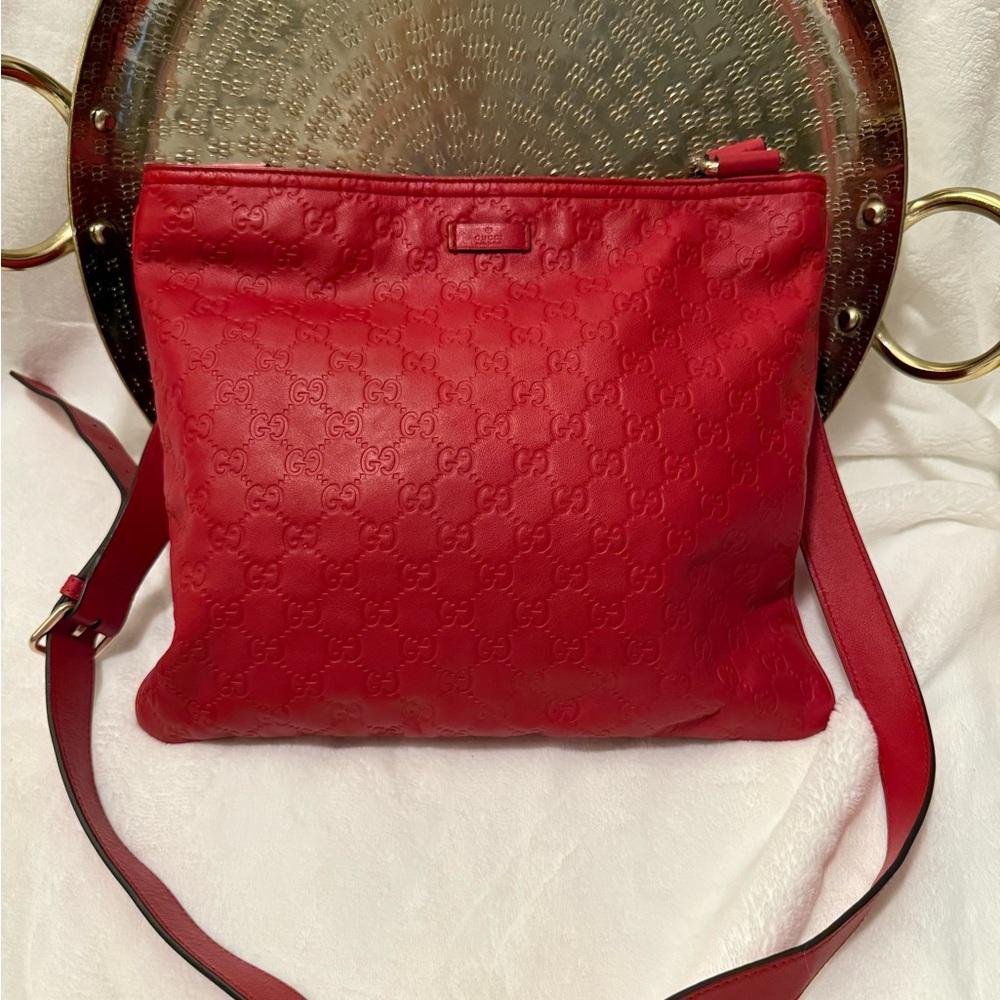 Gucci Red Leather Crossbody Bag